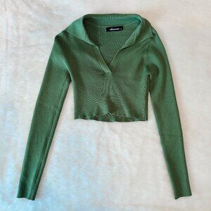 OLIVACEOUS Ribbed Long Sleeve Knit Sweater